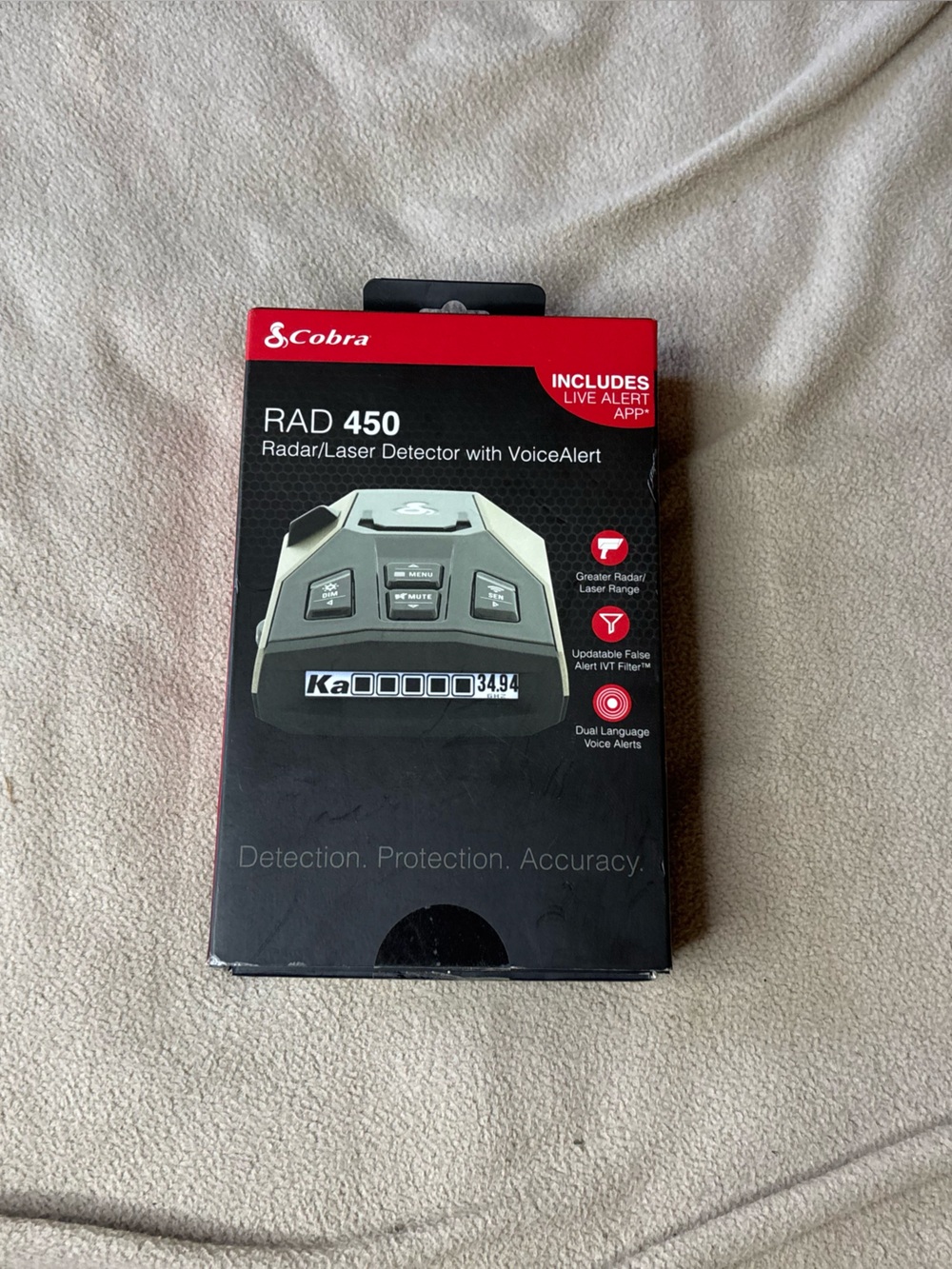 Cobra RAD 450 Laser Radar Detector: Long Range, False Alert Filter, Voice Alert